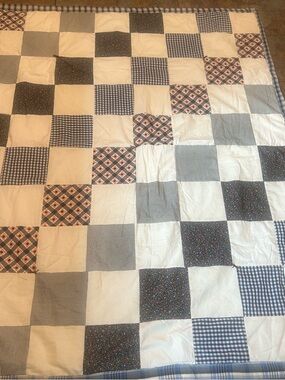 Vintage Patchwork Quilt Squares Handmade Throw Cottage Core